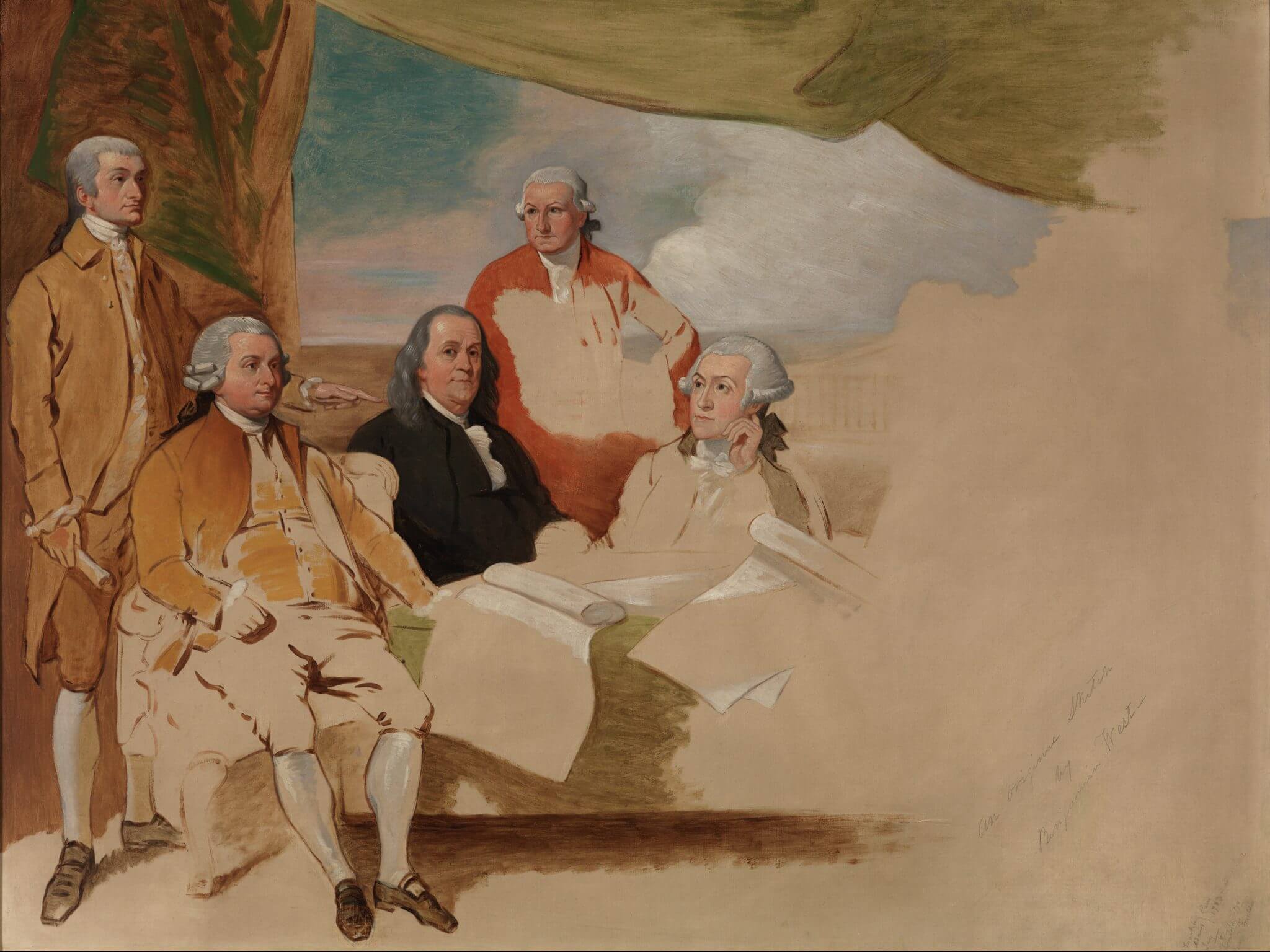 a painting of the treaty of paris signing