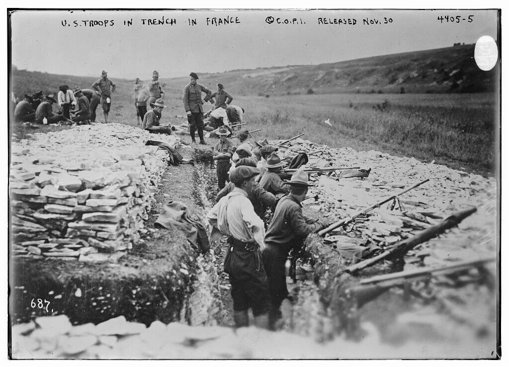 U.S. Troops in the trenches in France