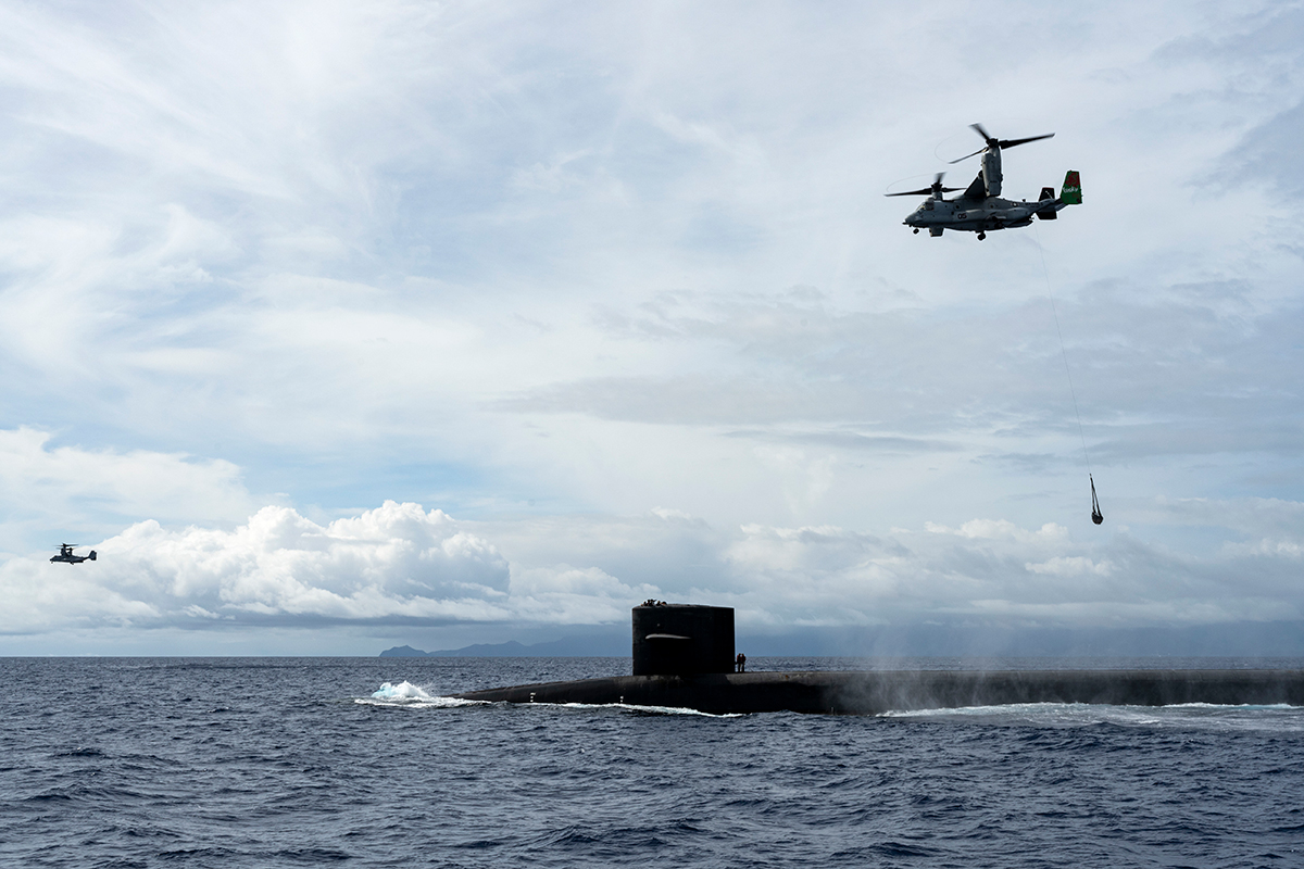 Another view of Osprey delivering payload.