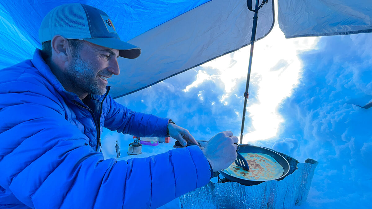 team member cooking a quesadilla