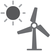 sun and wind power icon